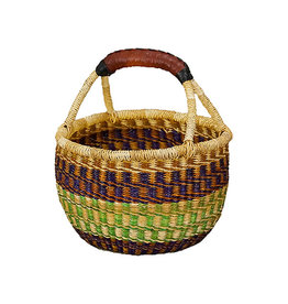 Trade roots Ghana Woven Grass Round Basket, Africa