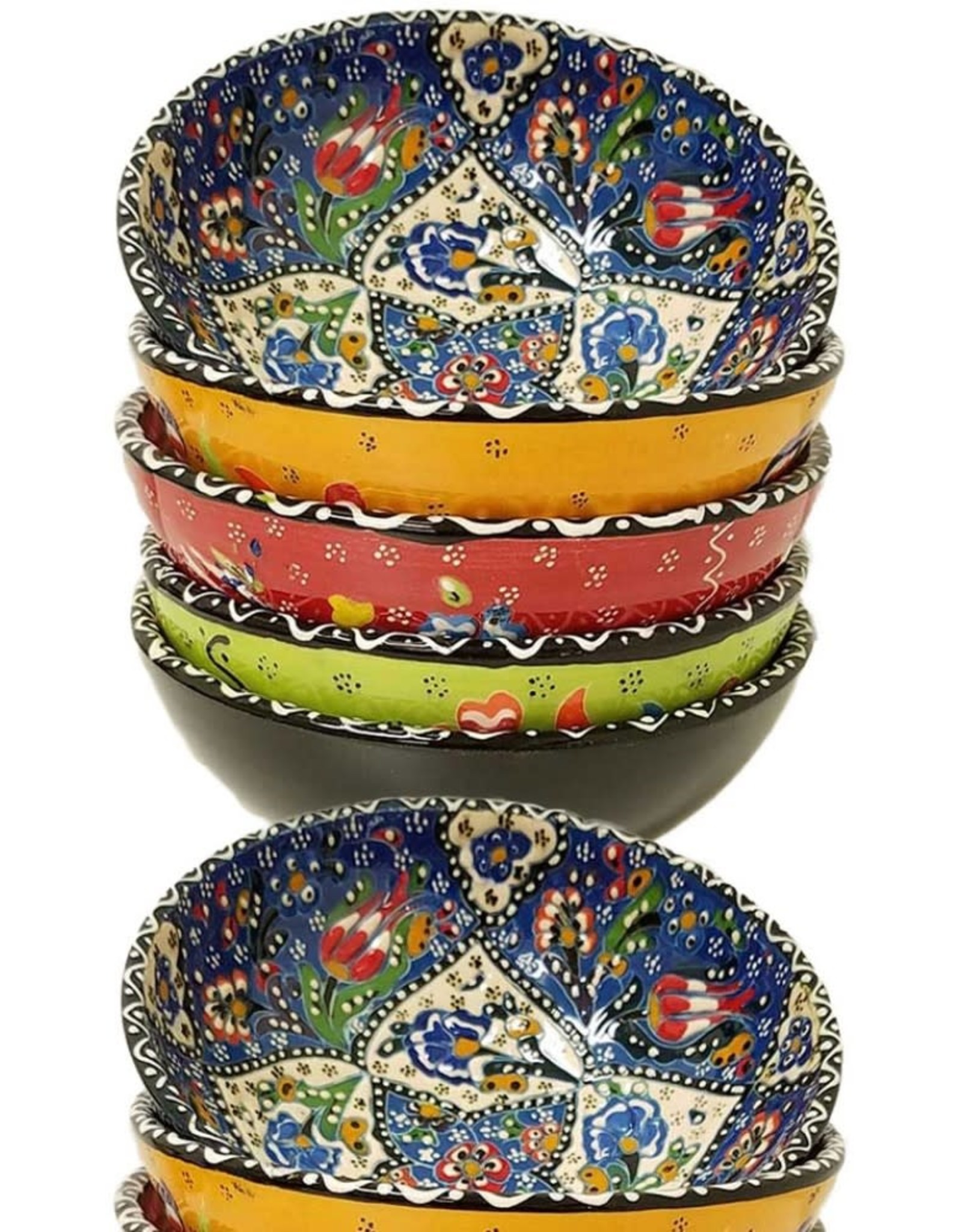 6" Hand Painted Relief  Ceramic Bowl, Turkey