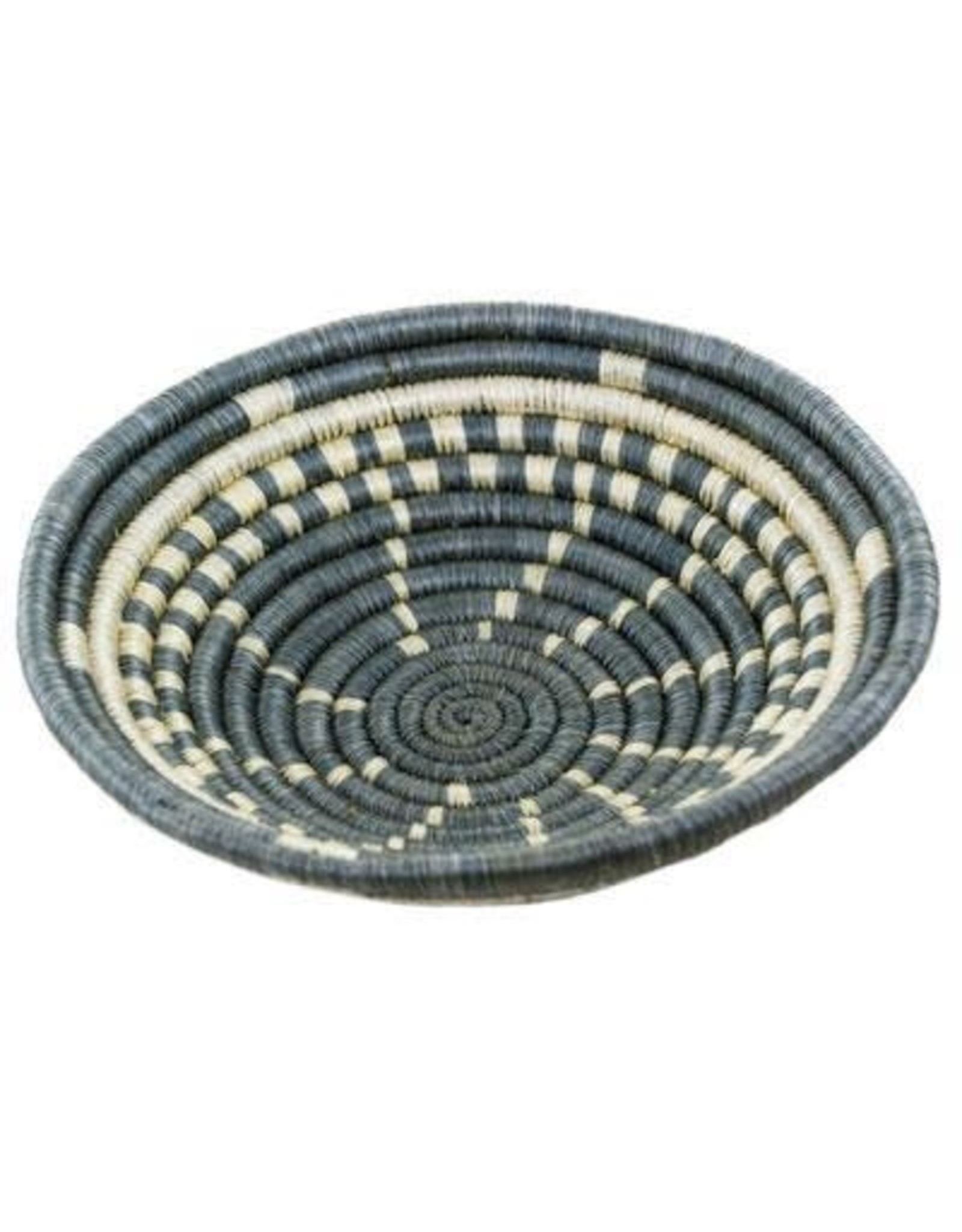 Trade roots Agaseke Woven Bowl Basket, Dark Gray/White