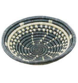 Trade roots Agaseke Woven Bowl Basket, Dark Gray/White