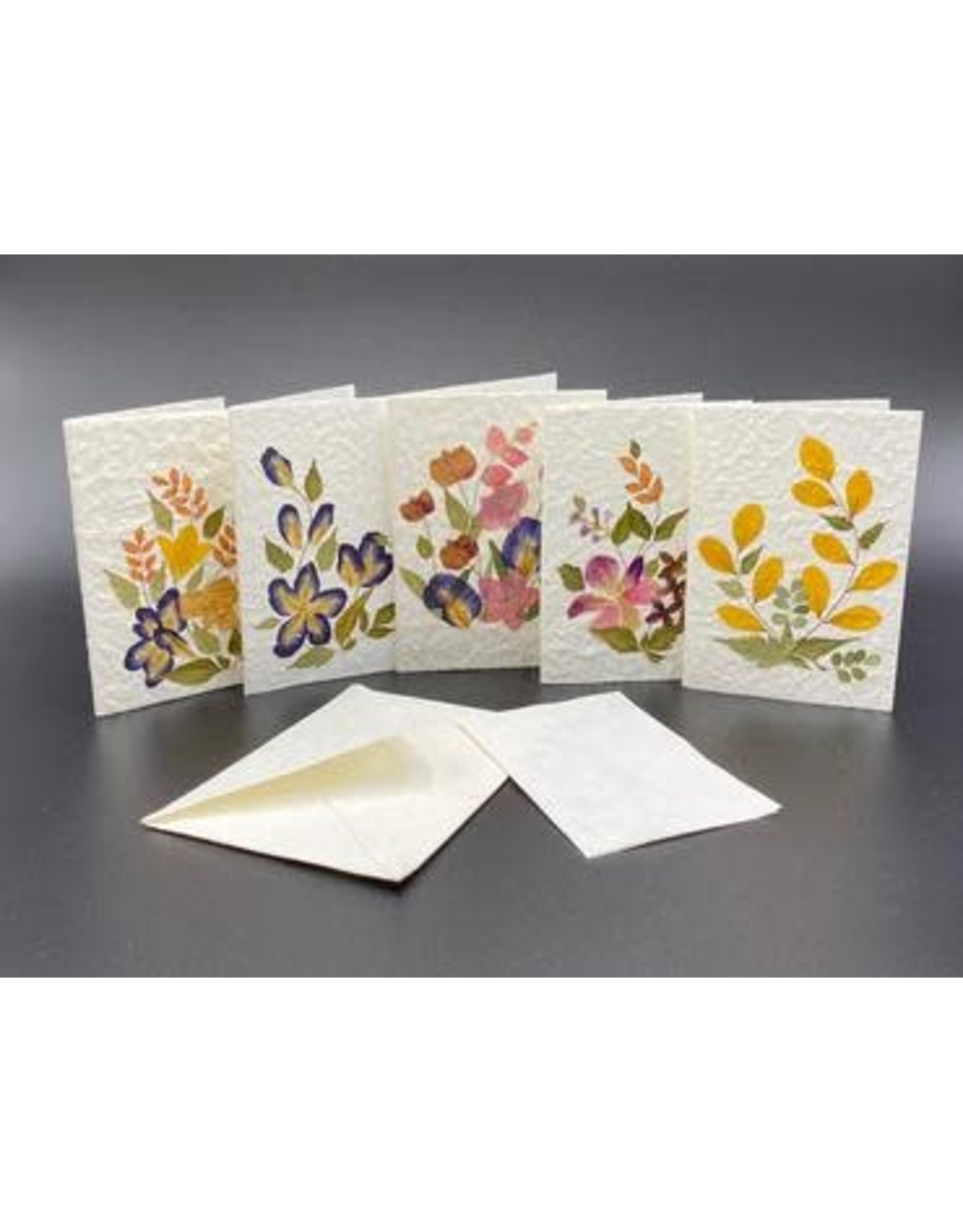 Trade roots Mulberry Paper Note Cards w/ Dried Flowers, INDIVIDUAL, Vietnam