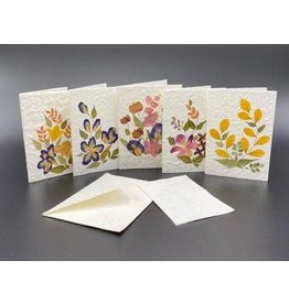 Trade roots Mulberry Paper Note Cards w/ Dried Flowers, INDIVIDUAL, Vietnam