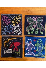 Trade roots Lanten Individual Embroidered Coasters, Laos