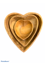 Trade roots Olive Wood Heart Shaped Bowls