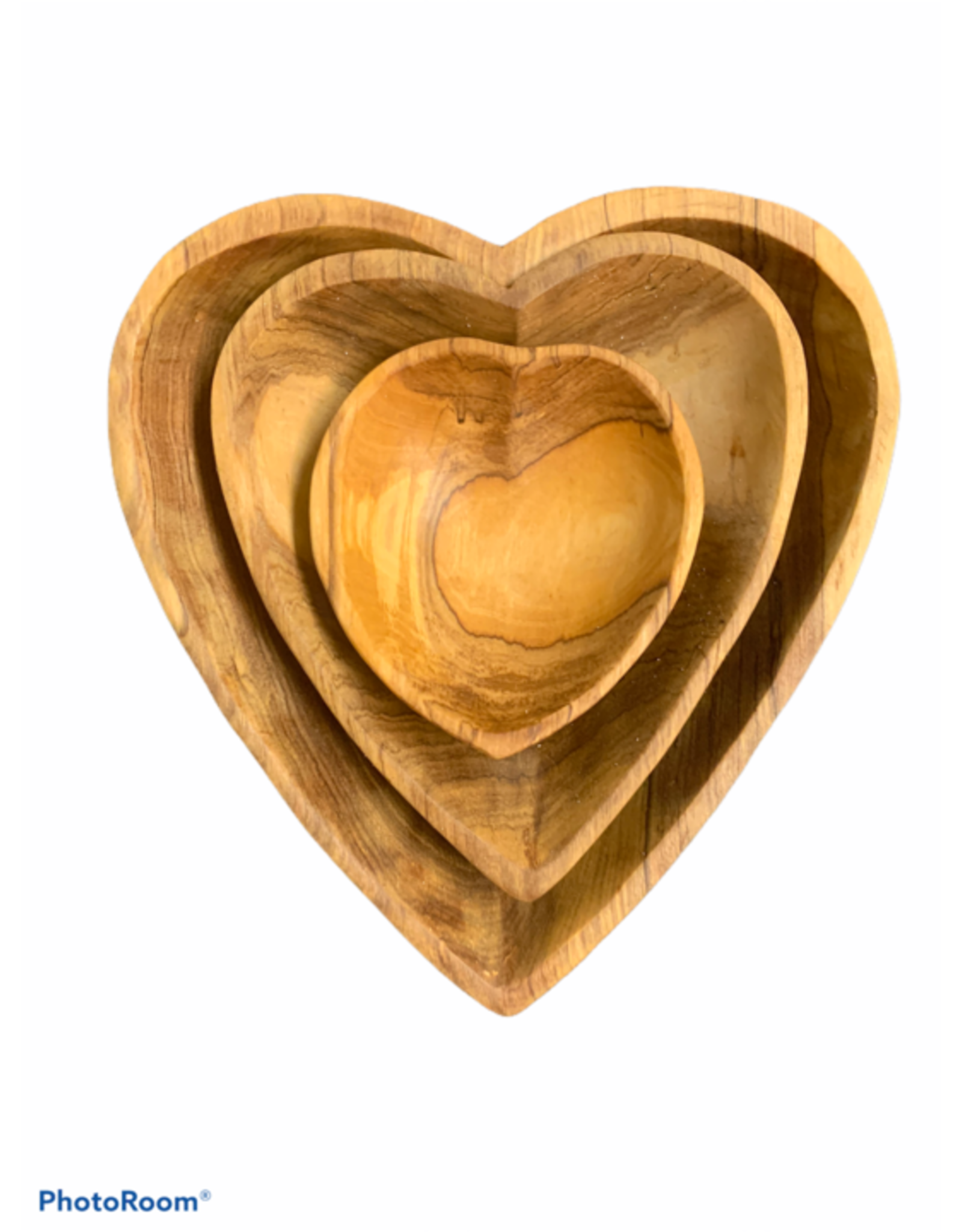 Olive Wood Heart Shaped Bowls