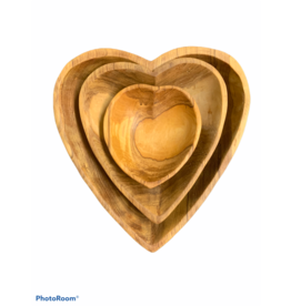 Olive Wood Heart Shaped Bowls