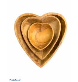 Trade roots Olive Wood Heart Shaped Bowls