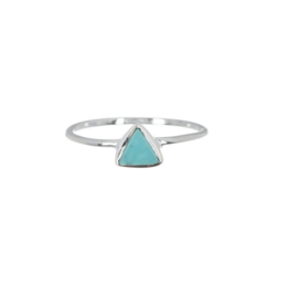 Trade roots Pura Vida, Triangle Stone Sterling Ring, Turquoise