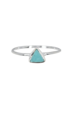 Trade roots Pura Vida, Triangle Stone Sterling Ring, Turquoise