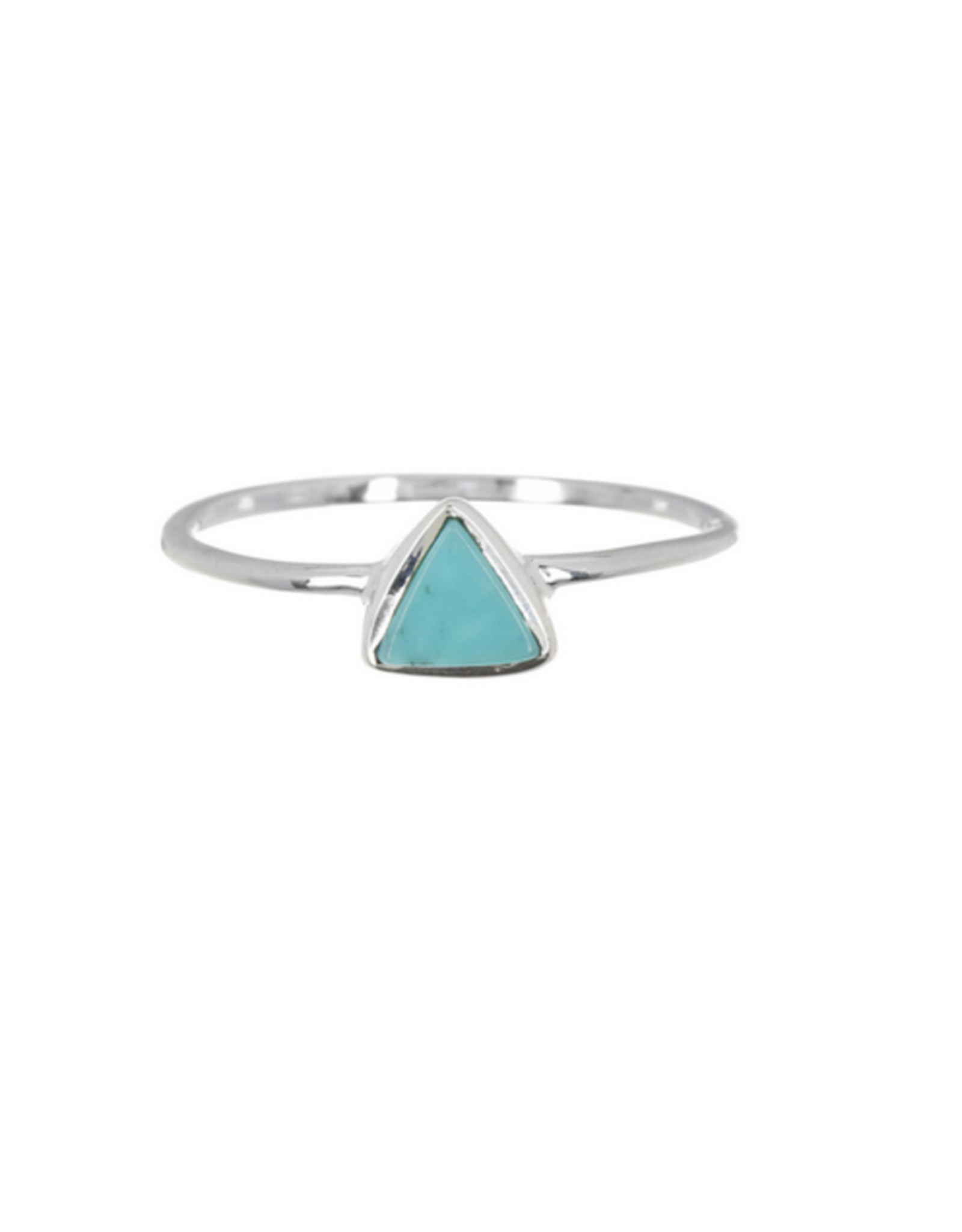 Trade roots Pura Vida, Triangle Stone Sterling Ring, Turquoise