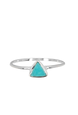 Trade roots Pura Vida, Triangle Stone Sterling Ring, Turquoise