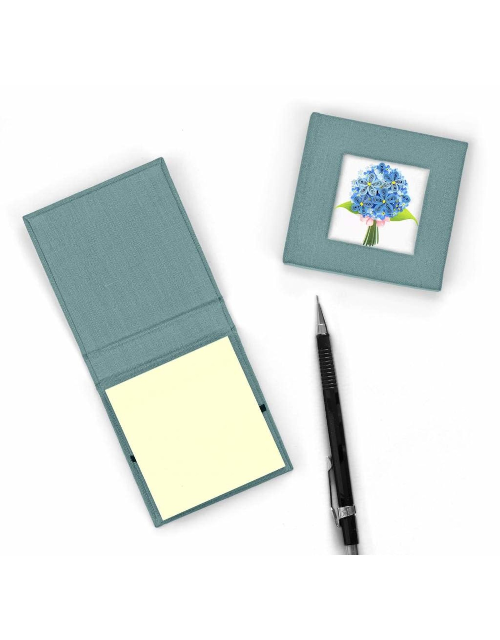 Trade roots Quilled  Post It Notes Cover, Blue Hydrangea, Vietnam