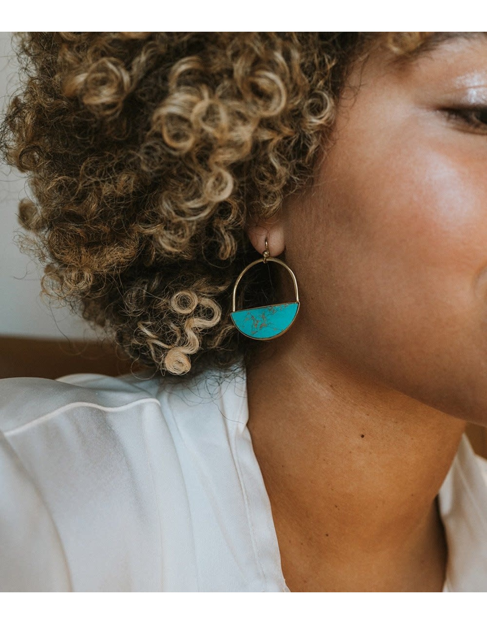 Trade roots Sandhya Turquoise Earrings, India