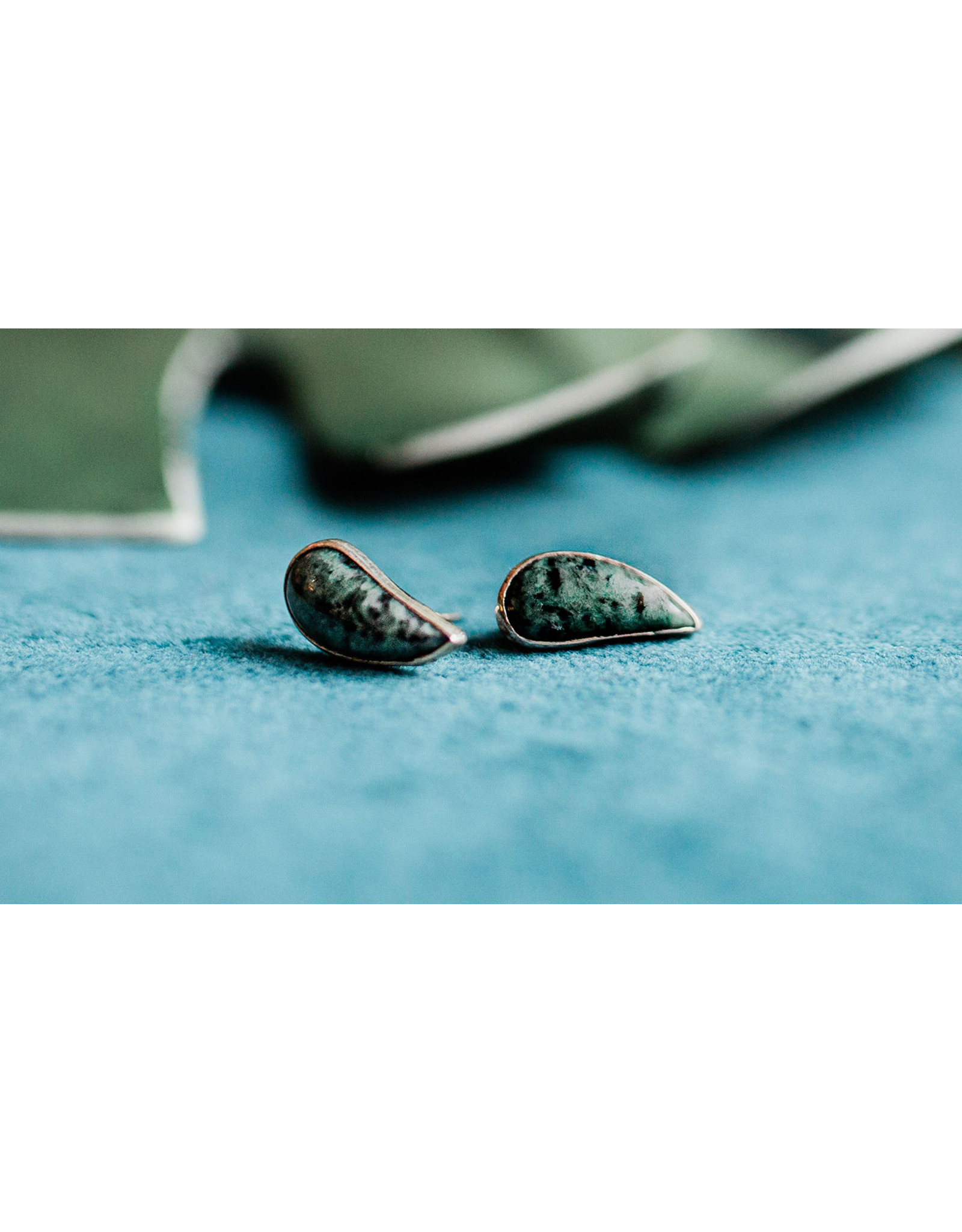 Trade roots Jade Post Earrings, Guatemala (styles vary)