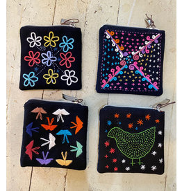 Trade roots Lanten Embroidered  Coin Pouch, Assorted Motifs