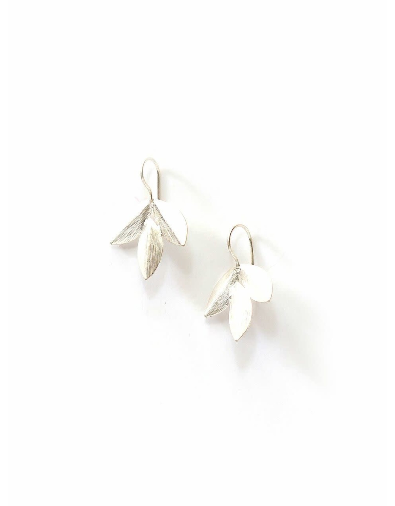 Trade roots Leaf Cluster Earrings Silver , India