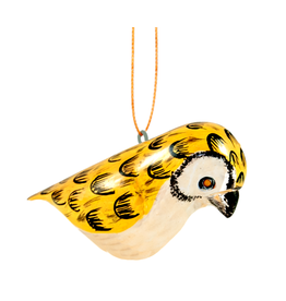 Owl, Wood Bird Ornament, Kenya
