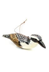 Trade roots Pied Kingfisher, Wood Bird Ornament, Kenya