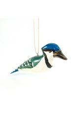 Blue Jay, Wood Bird Ornament, Kenya