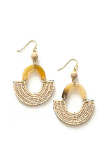 Trade roots Desert Beaded Horn Earrings, India