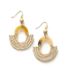 Trade roots Desert Beaded Horn Earrings, India