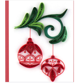 Trade roots Red Ornament, Quill Gift Enclosure Card, Vietnam