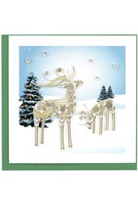 Trade roots Snowy Reindeer Quilling Card, Vietnam
