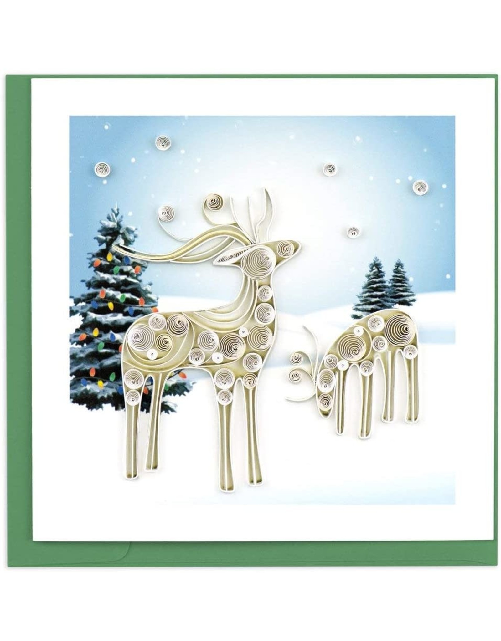 Trade roots Snowy Reindeer Quilling Card, Vietnam
