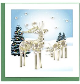 Trade roots Snowy Reindeer Quilling Card, Vietnam Trade roots Snowy Reindeer Quilling Card, Vietnam