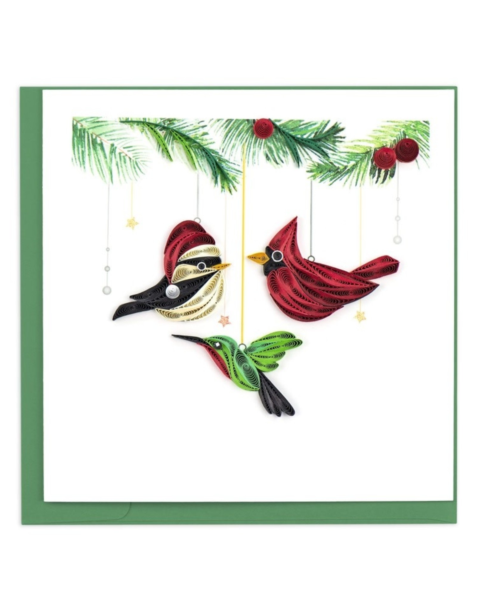 Trade roots Holiday Bird Ornaments Quilling Card, Vietnam