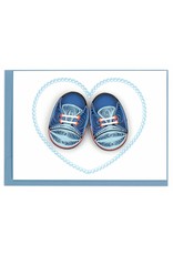 Trade roots Blue Baby Booties, Mini Quilled Gift Enclosure Card, Vietnam