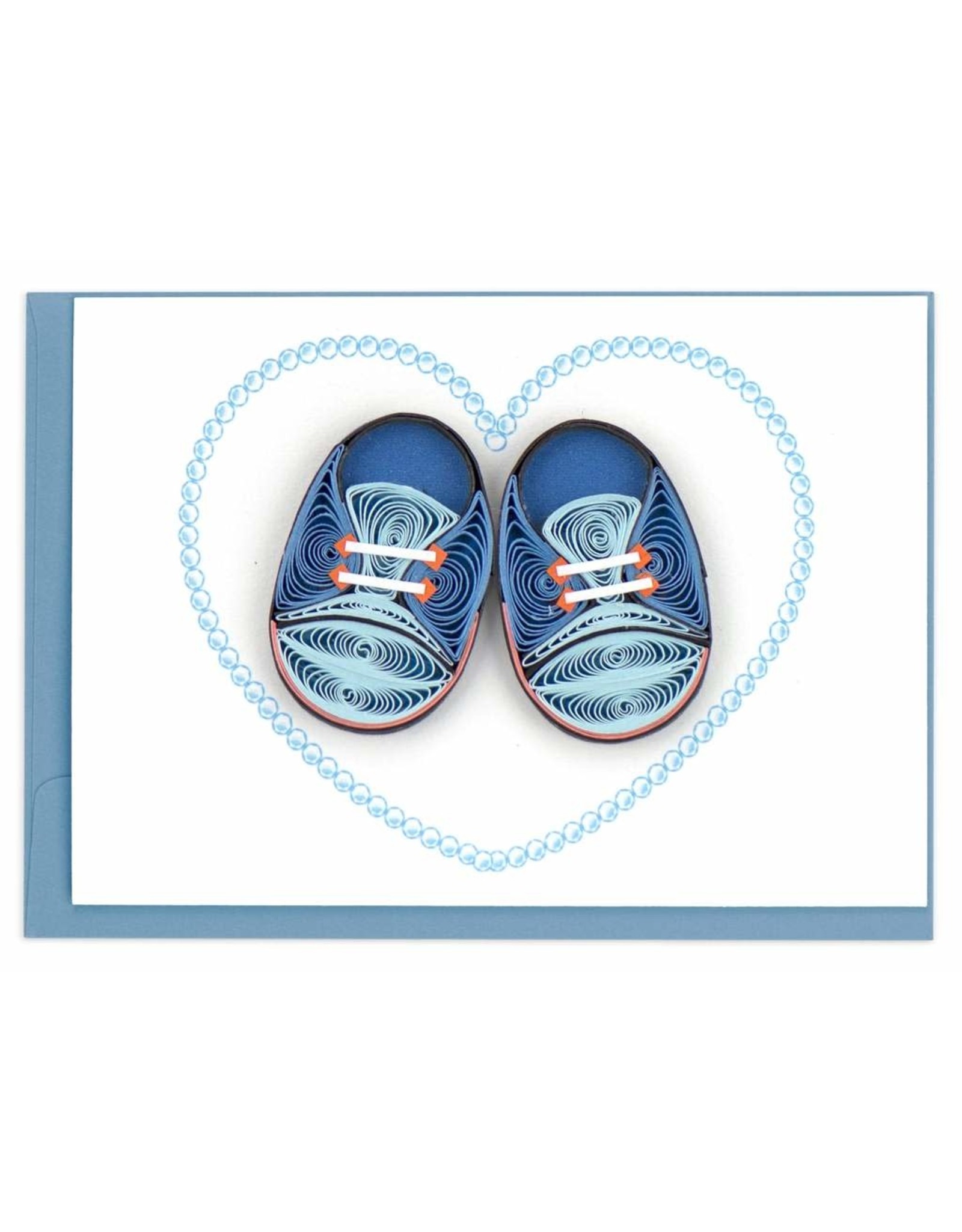 Trade roots Blue Baby Booties, Mini Quilled Gift Enclosure Card, Vietnam