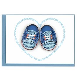 Trade roots Blue Baby Booties, Quilled Gift Enclosure Card, Vietnam