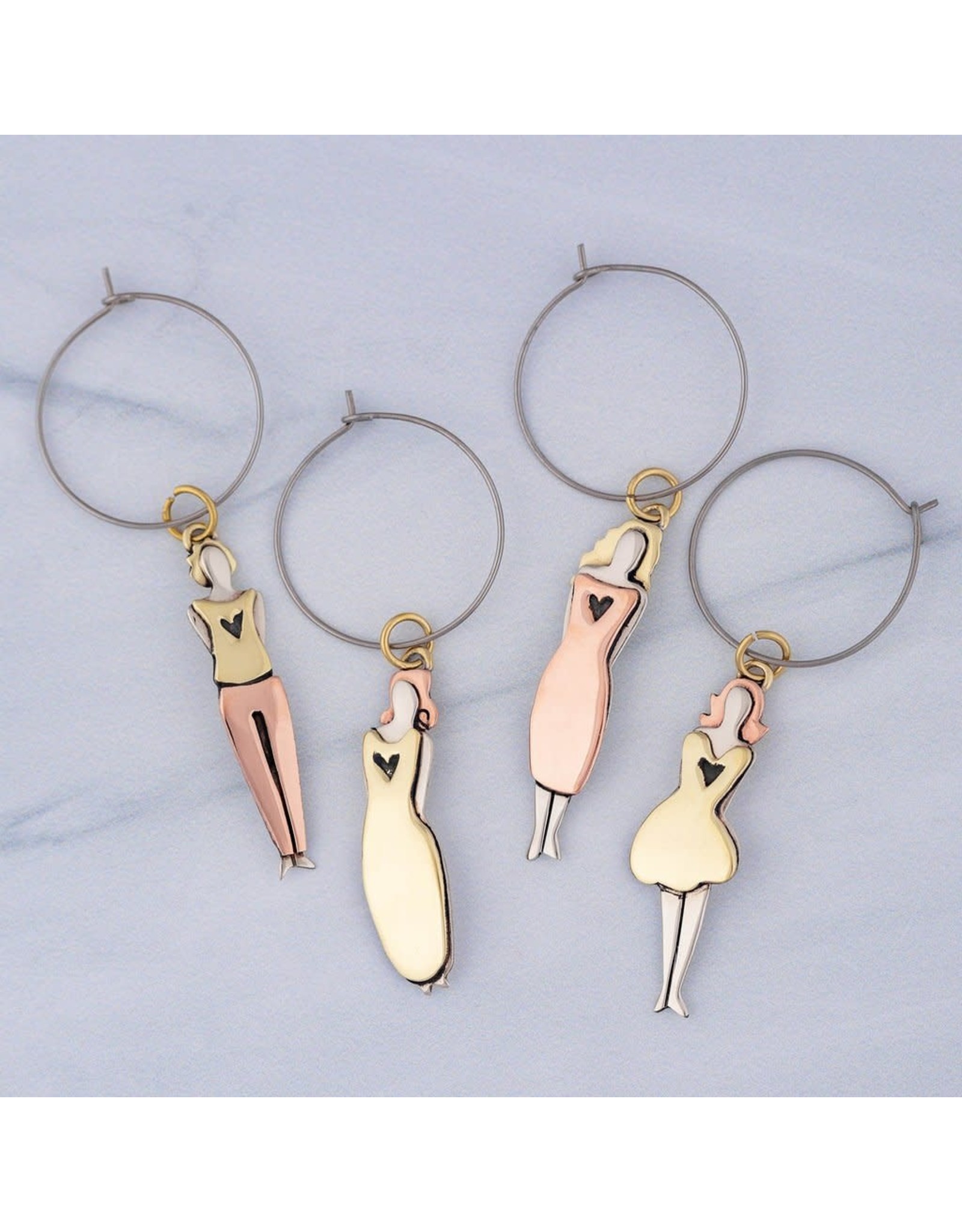 Four Friends/Sisters Wine Charms
