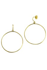Gold Plated Halo Hoop Stud Earrings