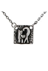 Pendant, Meow, Cats Rule Pewter Necklace