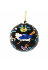 Trade roots Handpainted Birds and Flowers Ornament