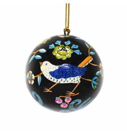 Trade roots Hand painted Birds and Flowers Ornament