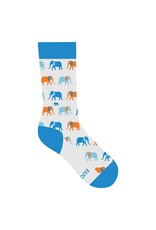 Socks that Save Elephants, Orange/Teal/Gray