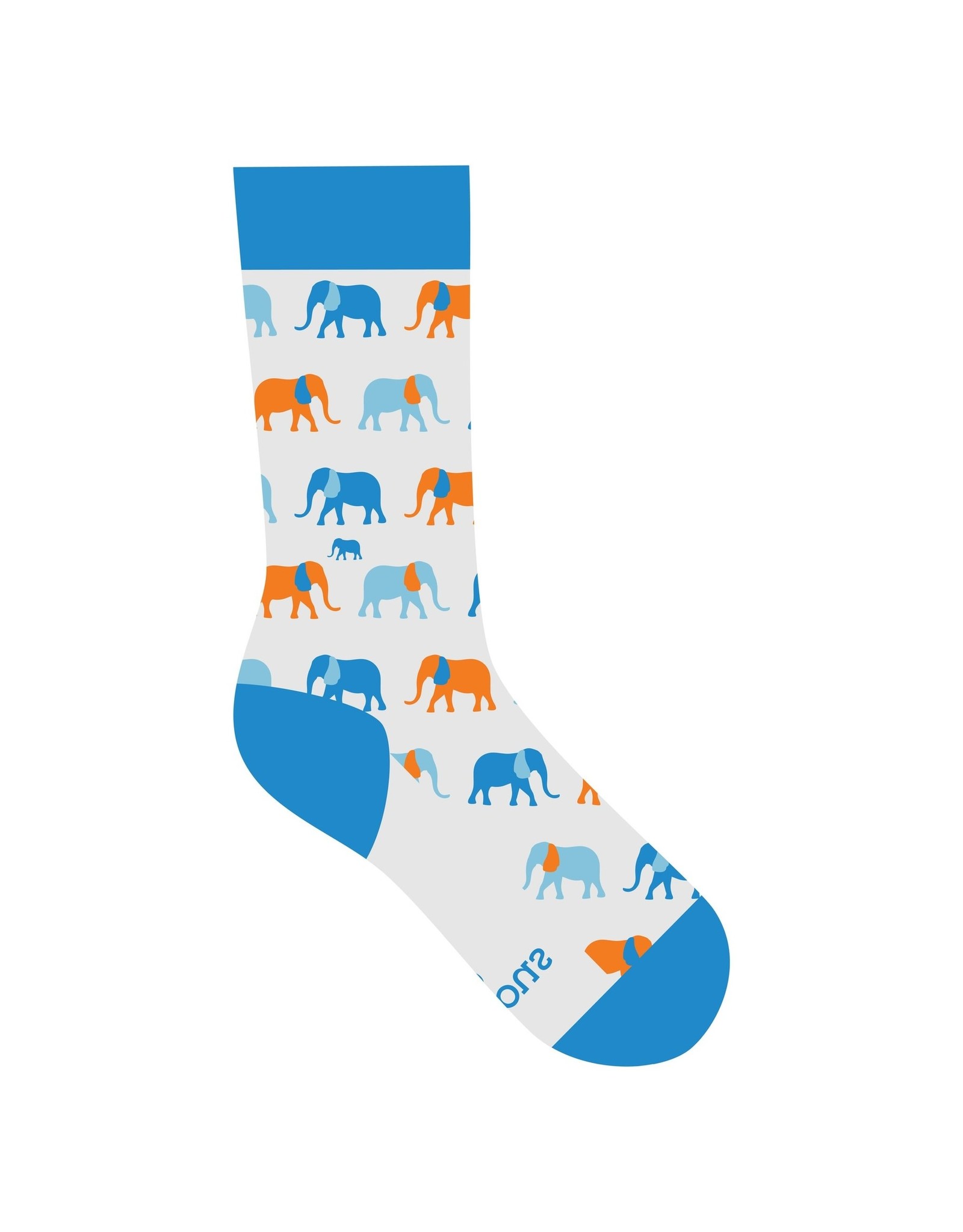 Socks that Save Elephants, Orange/Teal/Gray