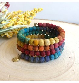 India, Kantha Rainbow Spiral Bracelet
