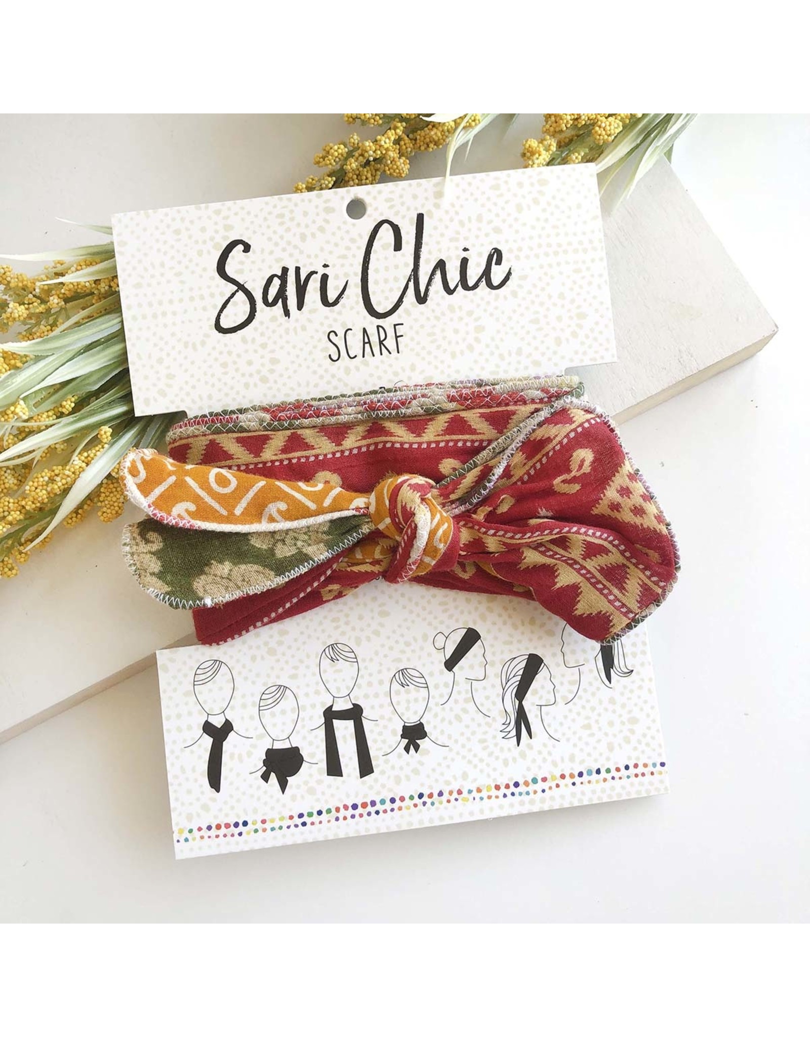 Trade roots Sari Chic Scarf, India (Patterns Vary)