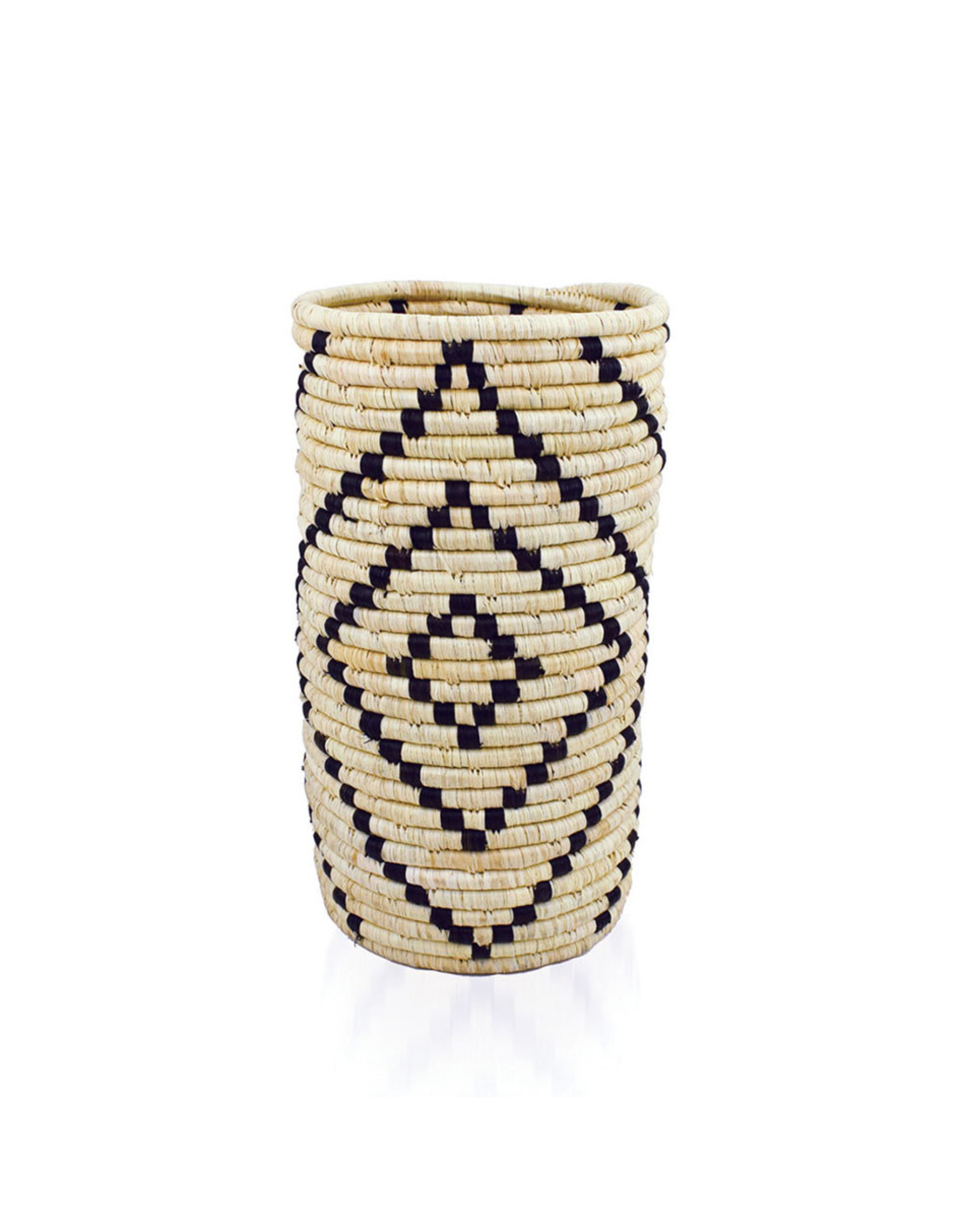 Matope Raffia Vase w/ Glass Sleeve, Uganda