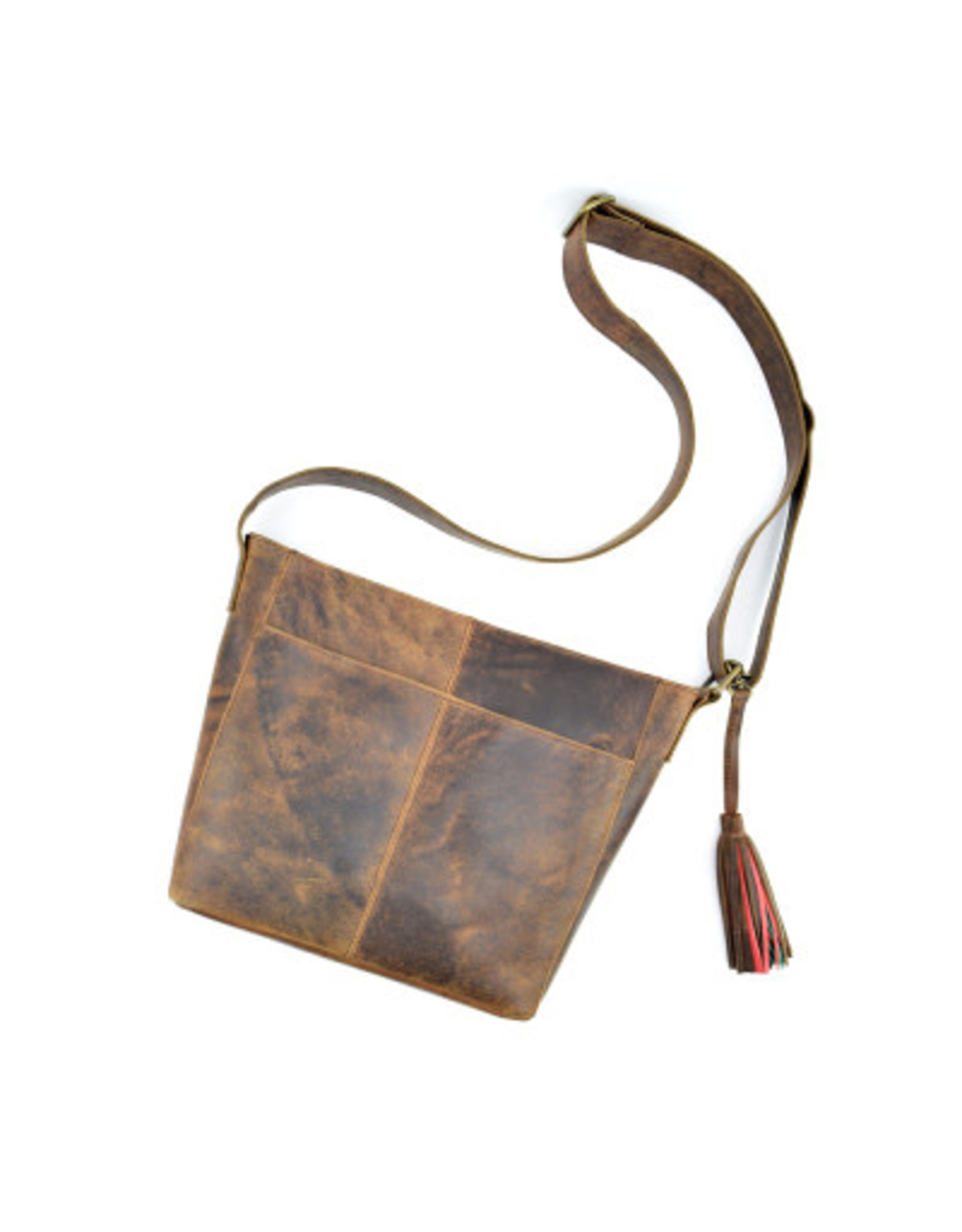 Trade roots Rustic Leather Crossbody Bag, India