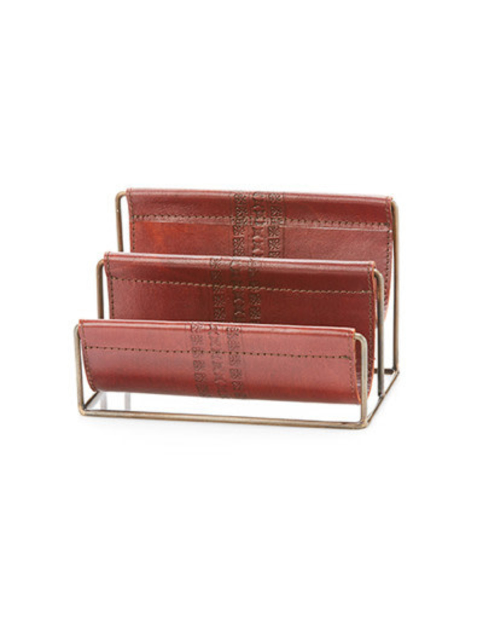 Trade roots Tarah Leather Letter Holder, India