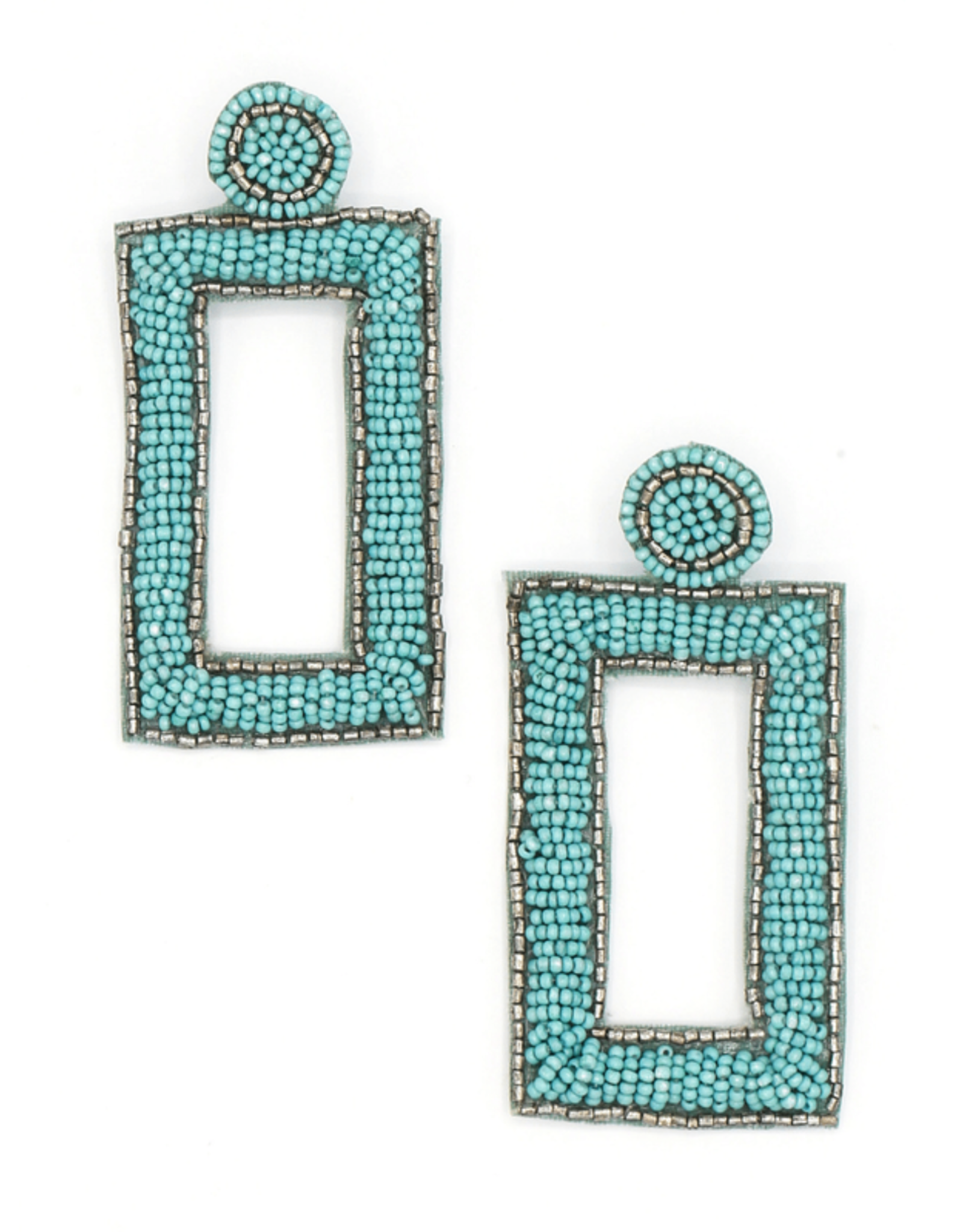 Trade roots Bold Beaded Turquoise Earrings