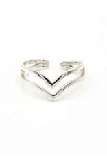 Trade roots Sterling Double V Ring, Peru