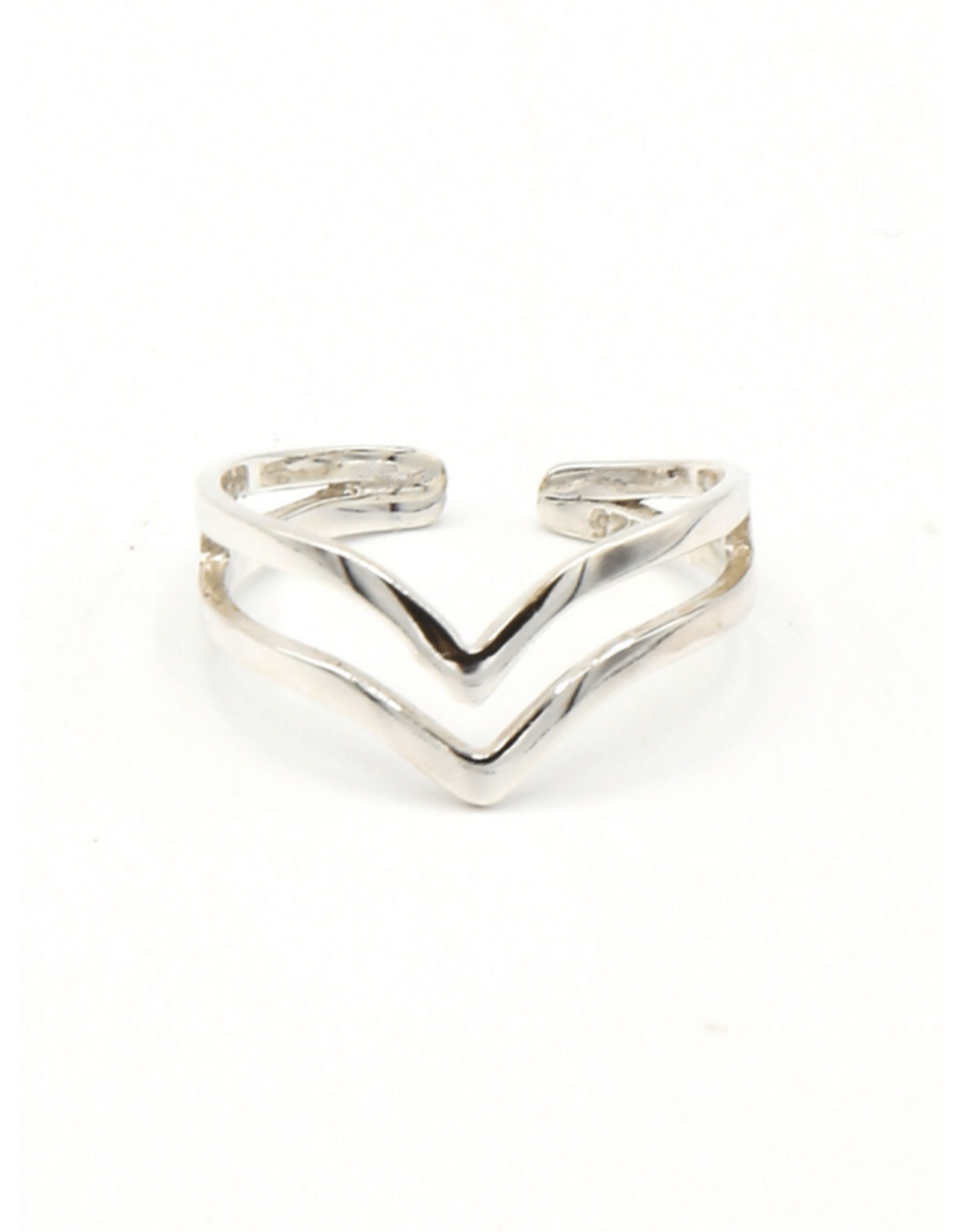 Trade roots Sterling Double V Ring, Peru