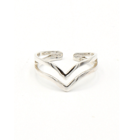 Sterling Double V Ring, Peru