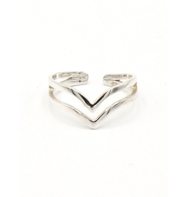 Trade roots Sterling Double V Ring, Peru